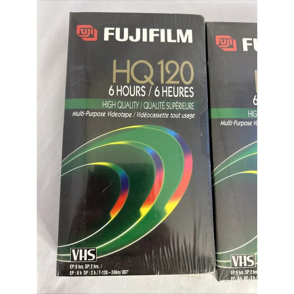 #8449 New Factory Sealed 3 Fugi HQ  120 VHS Blank Video Cassette Tapes